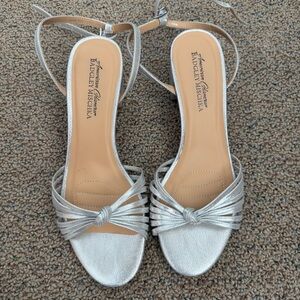 Badgley Mischka Metallic Silver Heels